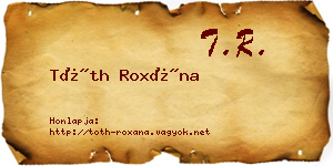 Tóth Roxána névjegykártya